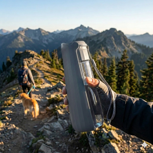HydraTrail — Botella de agua hidratación para perros deportistas y aventureros