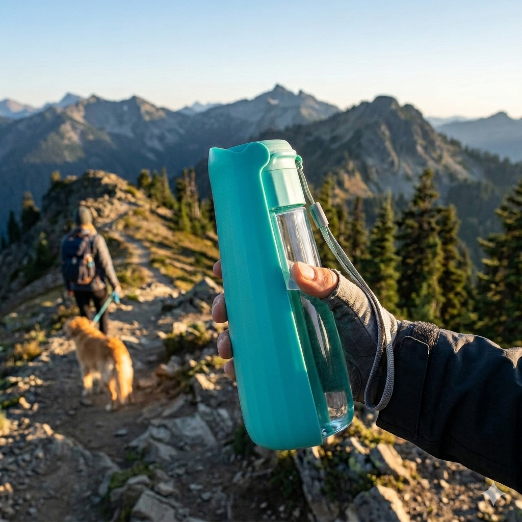 HydraTrail — Botella de agua hidratación para perros deportistas y aventureros