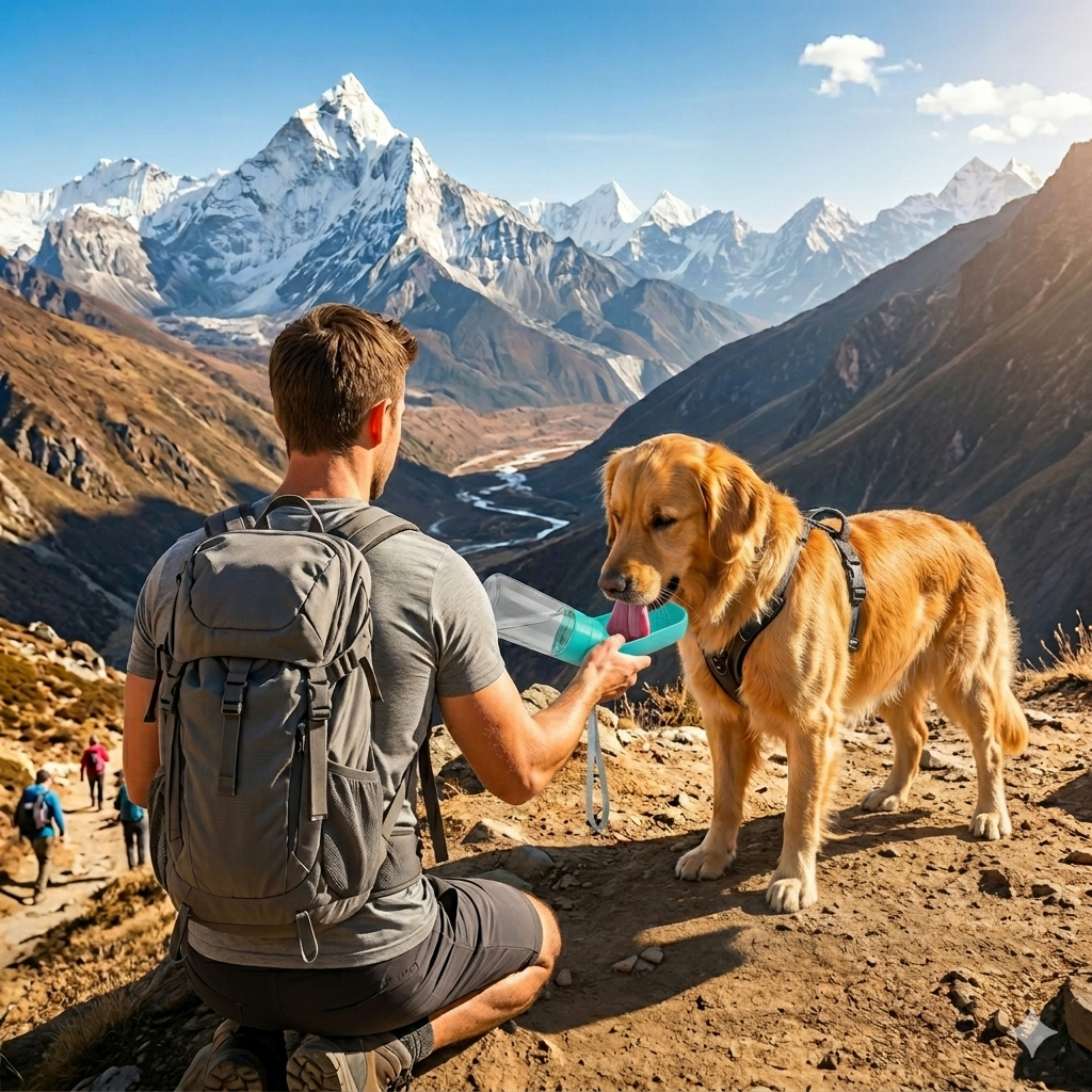 HydraTrail — Botella de agua hidratación para perros deportistas y aventureros
