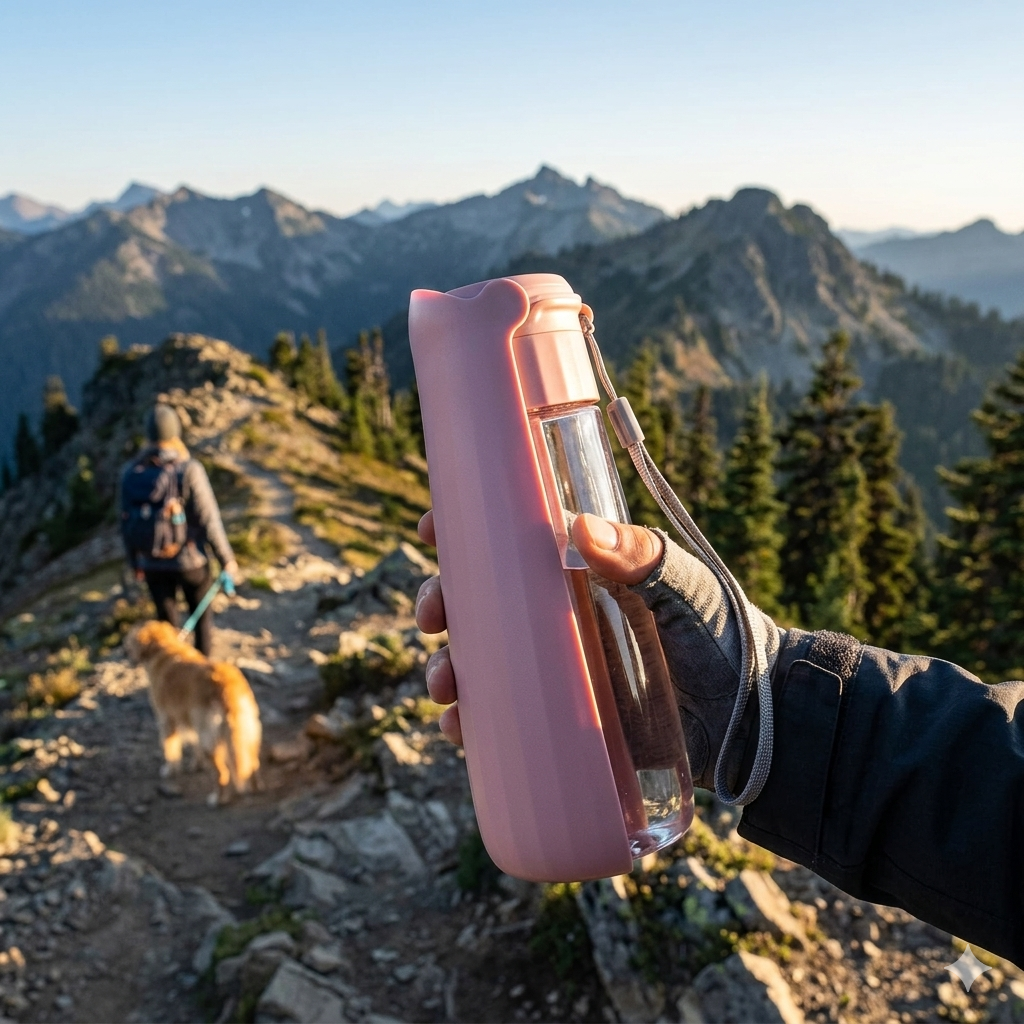 HydraTrail — Botella de agua hidratación para perros deportistas y aventureros